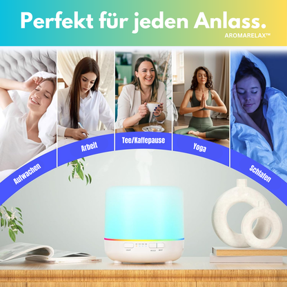 AromaRelax™ | Bunte 200Ml Aromatherapie Duftöldiffusoren mit Einstellbarem Nebel-Modus – Auto Off Aroma Diffusor für Schlafzimmer, Büro und Reisen